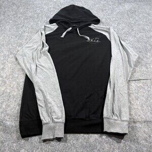 Black Sea Grey Cotton Polyester Mens Pullover Print Sweatshirt Hoodie Sz M